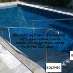 rampa para piscina em aço inoxidável